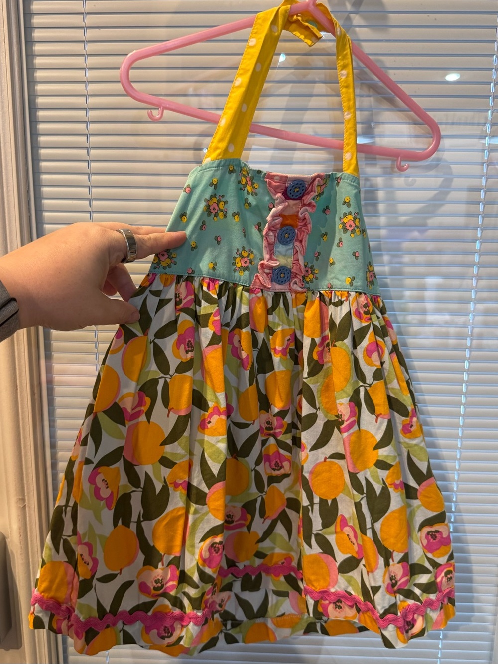 Matilda Jane Girls Size 6 Fruit Floral Halter Tunic Top